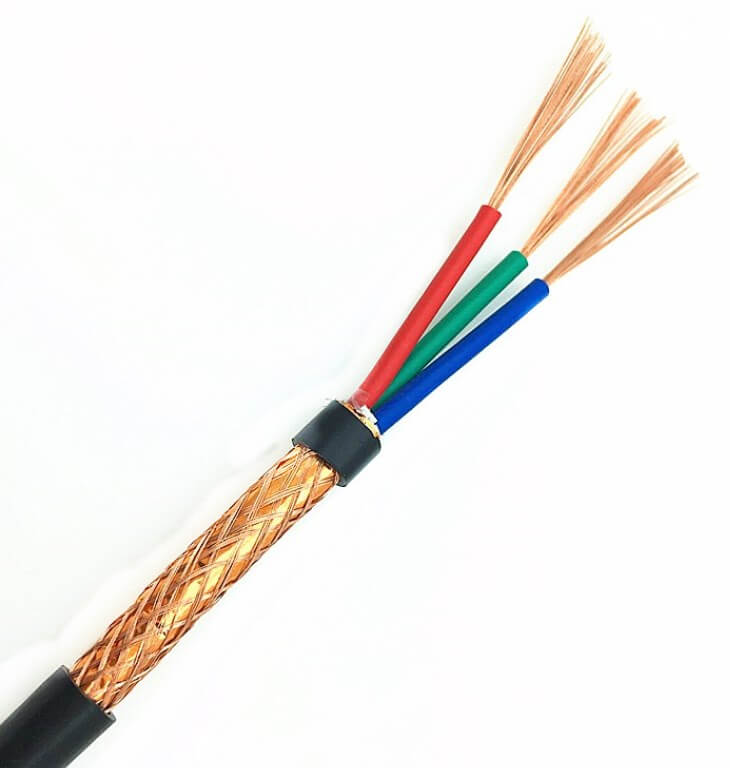 300/500 V 2,5 mm2 Mehradriges flexibles Kupferdrahtgeflecht Abgeschirmtes PVC-isoliertes PVC-ummanteltes 14-AWG-Kupferdraht-geschirmtes flexibles Kabel