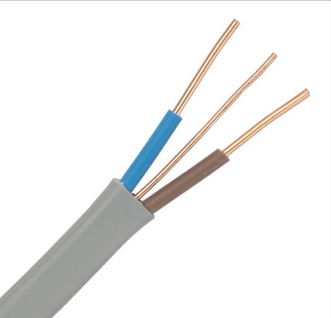 BS6004 6242Y 2 * 2,5 mm und 1,5 mm2 Erdungskabel für elektrische Kabel, flaches PVC-Isolierungskupfer-Zwillings- und Erdungskabel